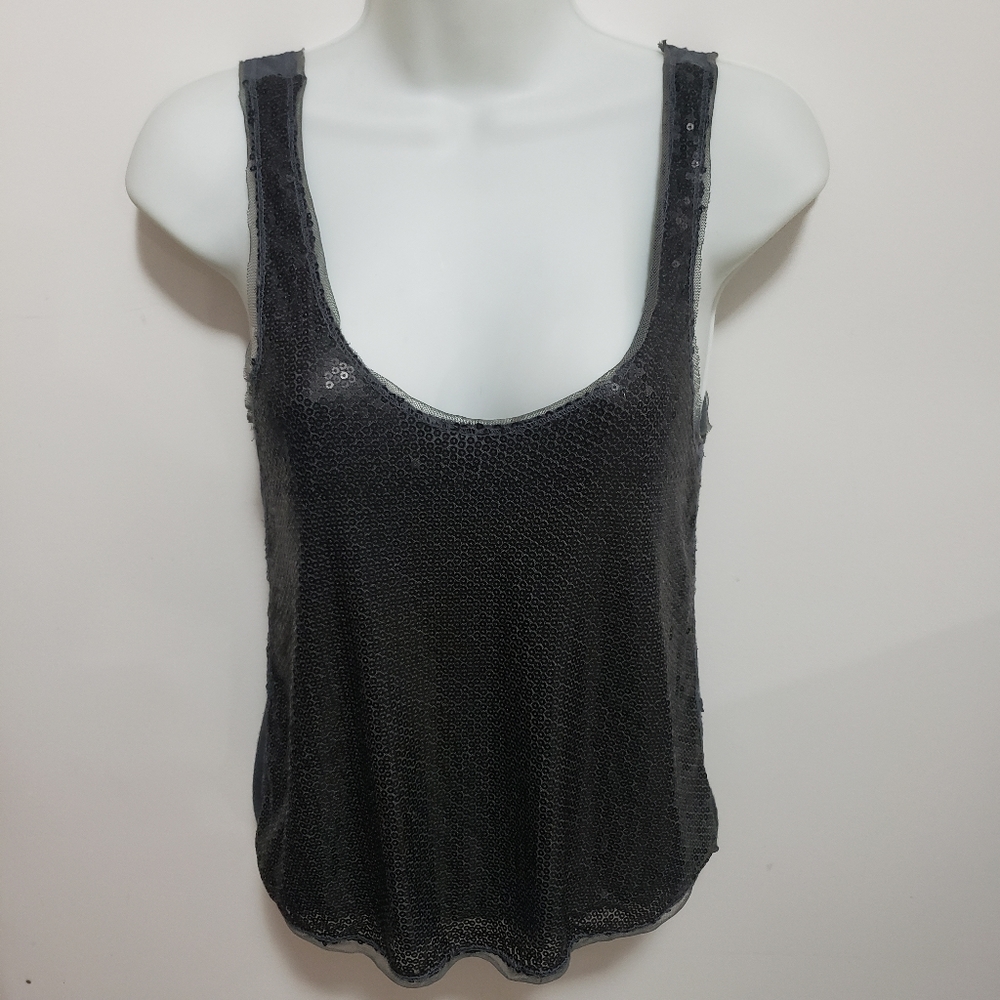 American Eagle sparkly gray tank top